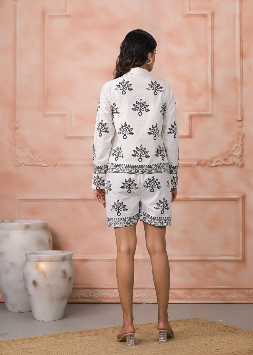 Art of Block - The white & black block print co - ord set - Qala Jaipur